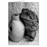 Toad frog holding udu percussion photograph cards