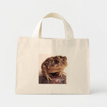 Toad frog on hand hammered copper cup photo canvas bag