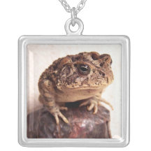 Toad frog on hand hammered copper cup photo pendants