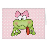 Toadally Cute Girl Frog Greeting Cards