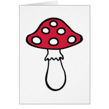 Toadstool fly agaric greeting cards