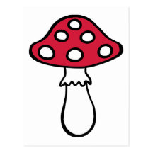 Toadstool fly agaric post card