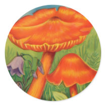 Toadstools 2 round stickers