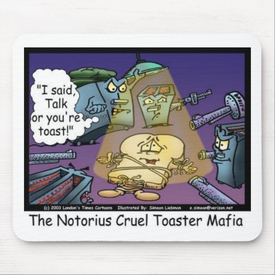Toast Mafia Funny Offbeat Cartoon Gifts & Tees Mousepads by beardiethor123