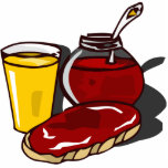 Toast, orange juice and jam photo cut outs