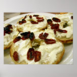 Toasted bagel with goat cheese print