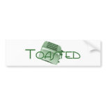 Toasted - Retro Toaster - Green bumper stickers