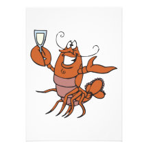 toasting lobster personalized invitation