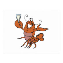 toasting lobster post cards