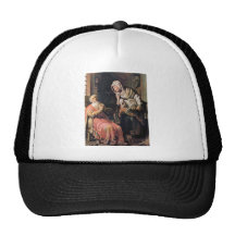 Tobias suspected his wife of stealing by Rembrandt Mesh Hats