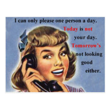 Today is not your day retro image mug post cards
