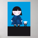 Today's Best! Cute girl and her little dog posters