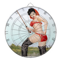 Today's Catch Pin Up Fishing Girl Dart Boards