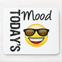 Today's Mood Emoticon Cool with Shades Mouse Pad