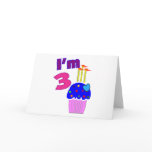 Toddler Birthday "I'm 3"---Adorable Cupcake Design cards
