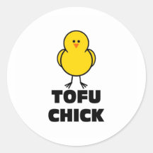 Tofu Chick Round Sticker