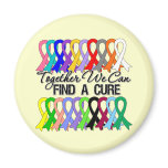 Together We Can Find a Cure Cancer Ribbons magnets