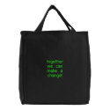 together we can make a change! embroidered bags