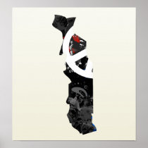 Togo Trendy Peace Sign with Togolese map Posters