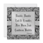 Toil & Trouble Halloween Holiday Silver Invitation