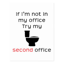 Toilet second office funny tee post card