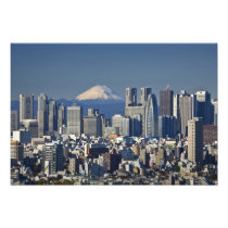 Tokyo, Shinjuku District Skyline, Mount Fuji, Photo Print