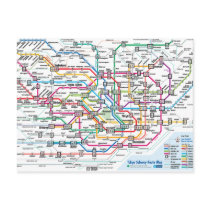 Tokyo Subway Map Postcard