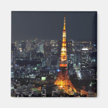 Tokyo Tower by Night Fridge Magnets