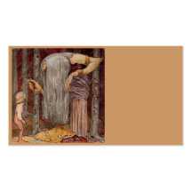 Toll Offering Little Boy a Twig Business Card Template