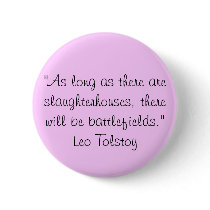Tolstoy Vegetarian Quote Pinback Button