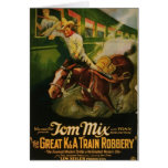 Tom Mix Great K&A Train Robbery Poster Greeting Cards