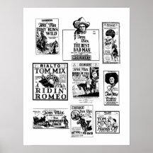 Tom Mix Silent Movies vintage advertisements Poster