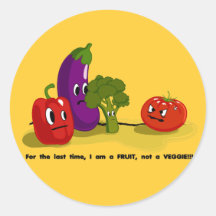Tomato humour round sticker
