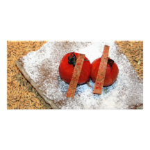 Tomato on cumin seeds picture card