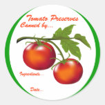 Tomato Preserves Canning label Sticker