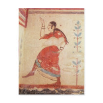Tomb of the acrobats, detail of a dancer postcard