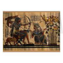 Tomb Painting on Papyrus Greeting Cards