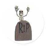 tombstone and skeleton design stickers