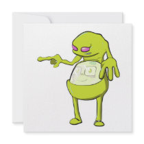 tommy tummy inside lumpy monster green invitation