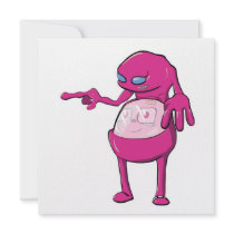 tommy tummy inside lumpy monster pink custom invitations