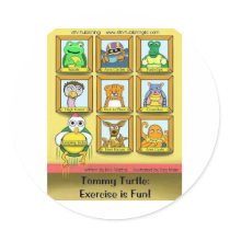 Tommy Turtle: Exercise is Fun!  Back cover stickers