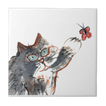 Tommy's Butterfy Tag Ceramic Tile