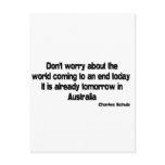 Tomorrow in Australia quote postcards