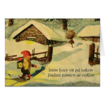 Tomten Christmas card with Viktor Rydberg poem