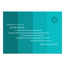 Tonal Seagreen Bar Mitzvah invitation