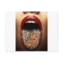 tongue tattoo design postcard