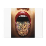 tongue tattoo design postcards