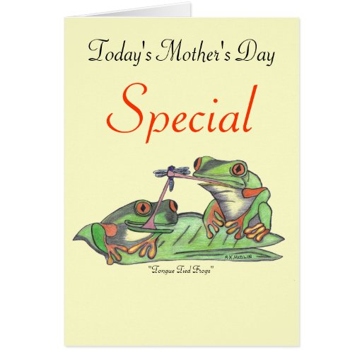 Tongue Tied Frogs...Mother's Day Card... Card