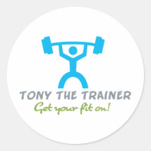 Tony The Trainer Round Stickers