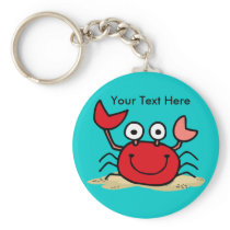 Too Cute Crab Custom Keychain